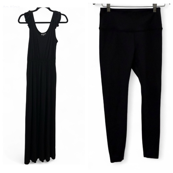 White Birch Bundle Black Maxi Dress and Scuba Leggings Set size small - Picture 1 of 3